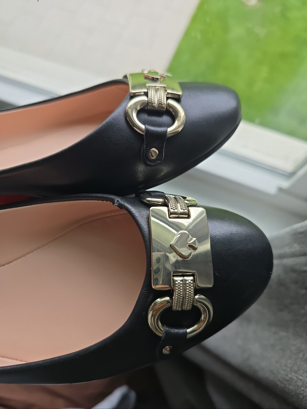 Kate Spade Payton Black Leather Ballet Flats Hardware 7